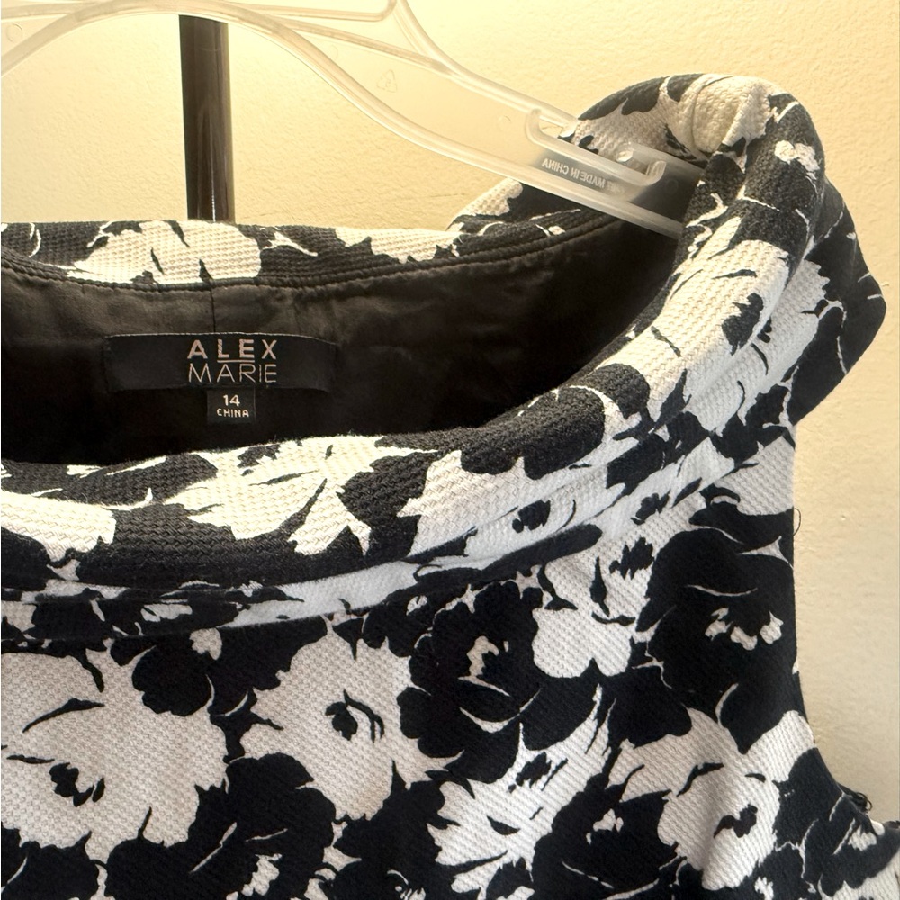 Alex Marie Black and White Floral Dress